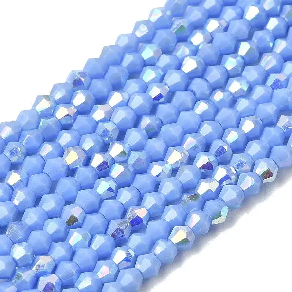 AB Color Plated Opaque Glass Beads Strands