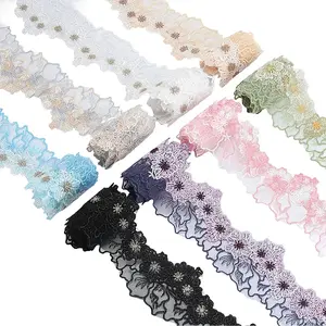 8 Colors Polyester Flower Lace Trim Ribbon