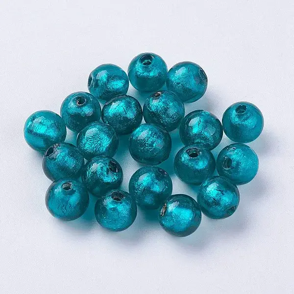 Handmade Silver Foil Lampwork Beads