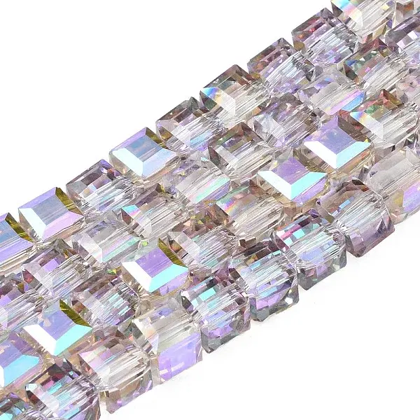 Electroplate Transparent Glass Beads Strands