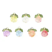 7Pcs 7 Colors Transparent Normal Glass Pendants