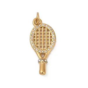 304 Stainless Steel Micro Pave Cubic Zirconia Pendants