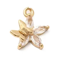 Brass Micro Pave Clear Cubic Zirconia Pendants