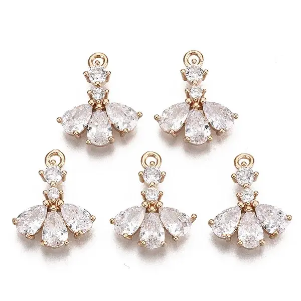 Brass Micro Pave Cubic Zirconia Pendants