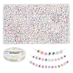 DIY Flat Round Acrylic Beads Stretch Bracelets Making Kits