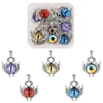 10Pcs 5 Colors Glass Pendants