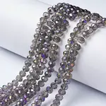 Electroplate Transparent Glass Beads Strands