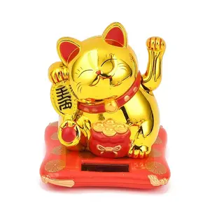 ABS Plastic Solar Powered Maneki-neko Figurines
