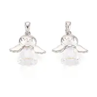 925 Sterling Silver & Austrian Crystal Angel Pendants