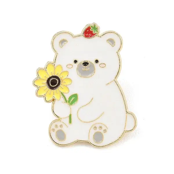 White Bear Enamel Pins