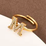 304 Stainless Steel Micro Pave Cubic Zirconia Cuff Open Rings