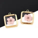 304 Stainless Steel Epoxy Resin Pendants