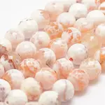 Faceted Natural Fire Crackle Agate Beads Strands