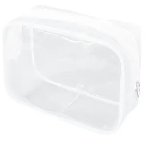 3Pcs Clear Plastic Cosmetic Zipper Bags