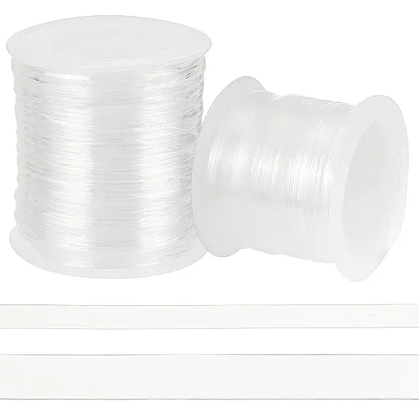 2 Rolls 2 Styles Invisible Stretchy TPU Plastic Transparent Elastic Strap