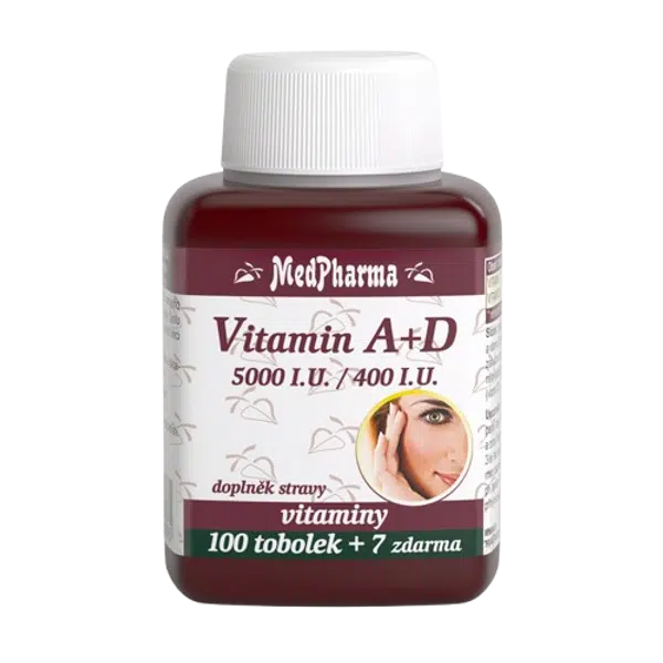 MEDPHARMA Vitamín A+D ( 5000 I.U./ 400 I.U.) 107 tobolek