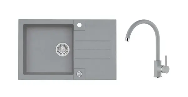 Alveus - Set drezu Rock 130 a batérie Kati, s ovládaním odpadu, concrete SETA25890