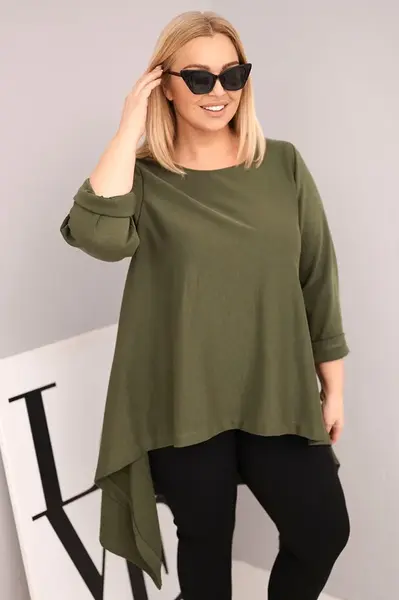 Plus size tunika s asymetrickým strihom