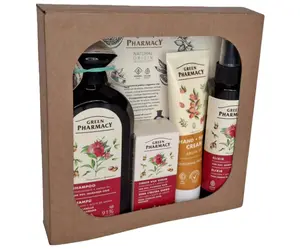 Dárková sada pro suché a poškozené vlasy s granátovým jablkem a arganovým olejem Green Pharmacy + dárek zdarma