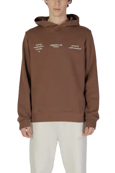 Hnědá pánská mikina s kapucí