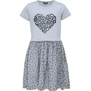 Lewro HARRIET Pohodlné dievčenské šaty s tylovou sukňou, sivá, veľkosť 164-170