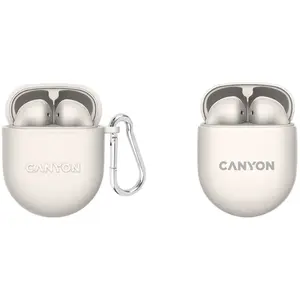 Canyon Bezdrátová stereo sluchátka True wireless TWS-6, béžová