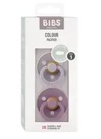 BIBS Colour symetrické dudlíky z přírodního kaučuku velikost 1, Fossil Grey / Mauve 2 ks