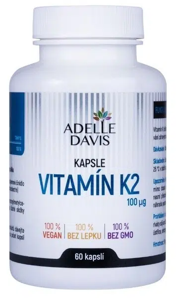 ADELLE DAVIS Vitamín K2 (MK-7) 100 mcg 60 kapslí