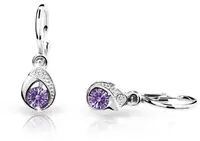 Cutie Jewellery Detské náušnice z bieleho zlata C1898-10-X-2 fialová