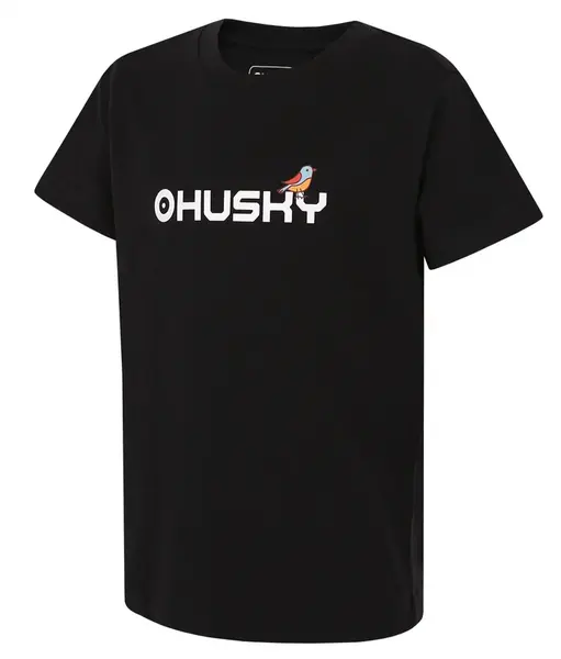 Husky Tee Birdie K 146, black Dětské bavlněné triko