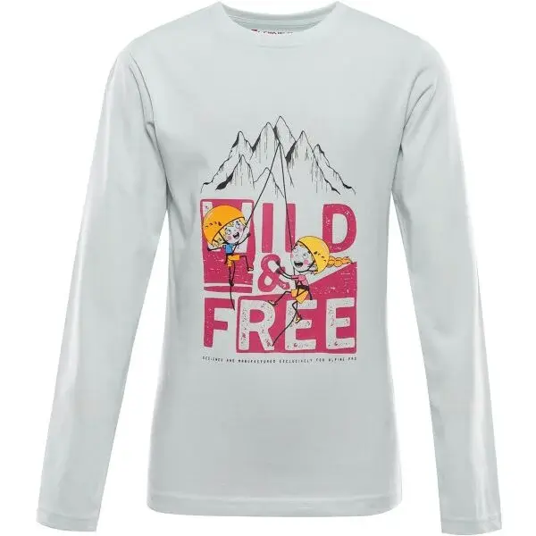 ALPINE PRO ECCO 2 Detské tričko s dlhým rukávom, svetlo zelená, veľkosť 92-98