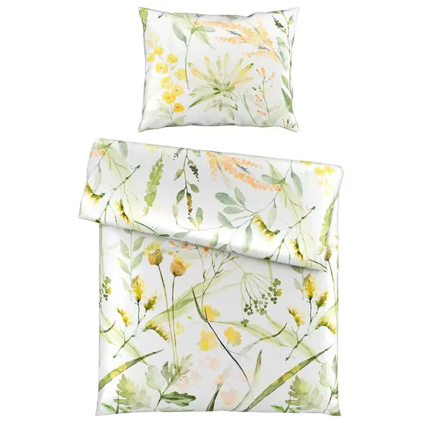 Esposa POVLEČENÍ, satén, zelená, bílá, 140/200 cm