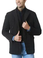 Čierny prešívaný kabát Dewberry