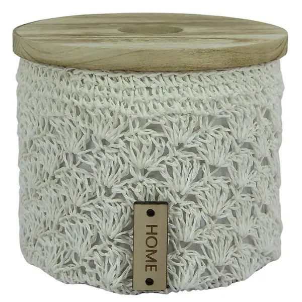 Okrúhly háčkovaný košík m.pr.21cm h18cm