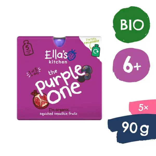 Ella's Kitchen BIO PURPLE ONE ovocné pyré s černým rybízem (5x90 g)