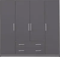 Šatní skříň Smart SR1 Varianta: Bez zrcadla, Barva korpusu + barva dveří: Antracit