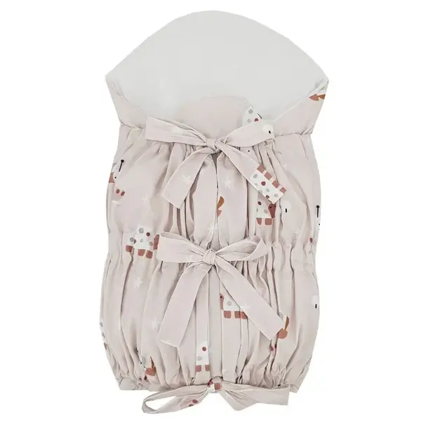 EKO Zavinovačka šnurovacia s kokosovou vyberateľnou vložkou Bees Beige 75x75 cm