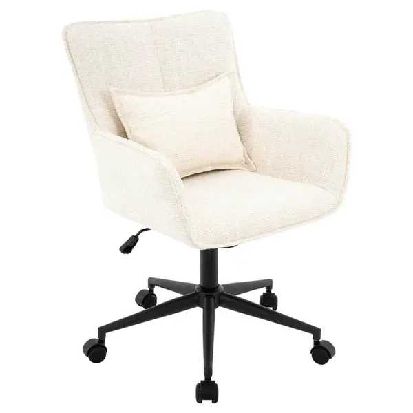 Carryhome OTOČNÁ ŽIDLE, tkaná látka, krémová, černá