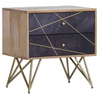 Landscape KOMODA, mangové dřevo, přírodní barvy, tmavě šedá, 60/60/40 cm