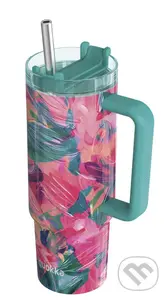 Nerezový termohrnček so slamkou Vibe Oil Petals 880 ml