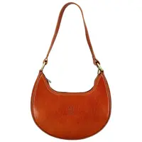 Dámská kožená kabelka na rameno koňaková - Delami Vera Pelle Anissa