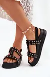 Boto Ozdobené Dámske Sandále Na Platforme Čierne Mailisa