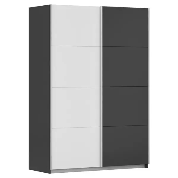 Rauch Möbel SKŘÍŇ S POSOUVACÍMI DVEŘMI, barvy grafitu, bílá, 136/197/61 cm