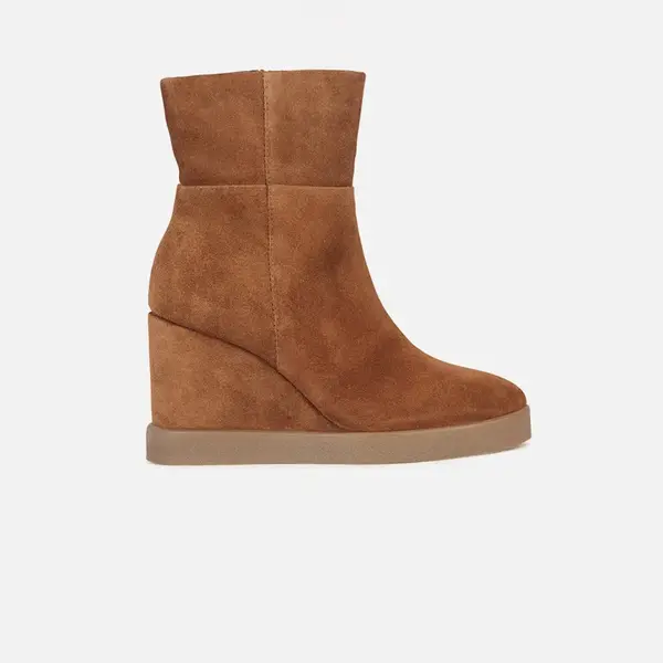 Brown women's ankle boots Geox Elidea Wedge - Women's