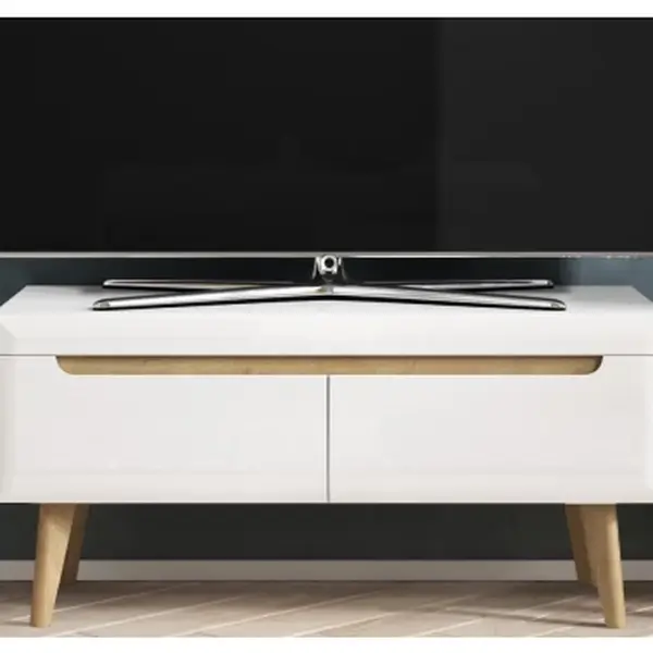 Televizní skříňka Nordi, 107 cm, dub riviera/bílá lesk
