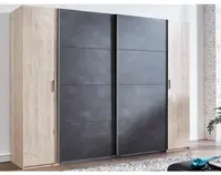 Šatní skříň Lotto, 270 cm, dub hickory/antracitová ocel