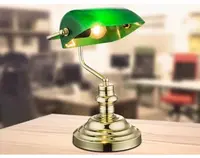 Stolní lampa Antique, mosaz/zelená