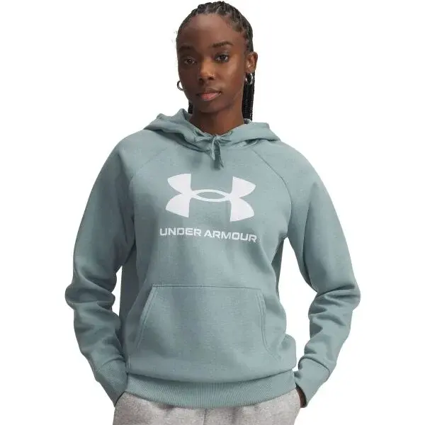 Under Armour RIVAL FLEECE BIG LOGO Dámska mikina, svetlo zelená, veľkosť