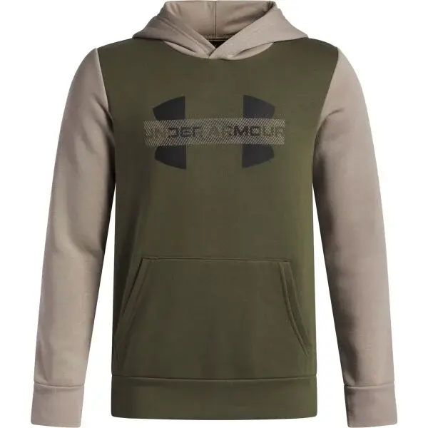 Under Armour RIVAL FLEECE COLORBLOCK Chlapčenská mikina, khaki, veľkosť M