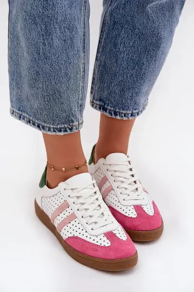 Kožené perforované dámske tenisky Zazoo